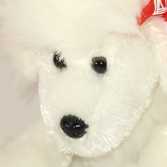 Dan Dee White Poodle Plush 10" Red Ribbon Dog Stuffed Animal Toy Plushie Stuffy - Picture 9 of 13
